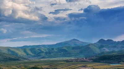 Colțești village in the Trascău Depression