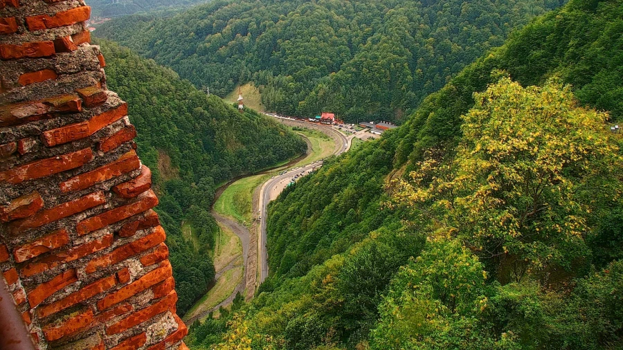 The Transfăgărășan seen from Poenari Fortress