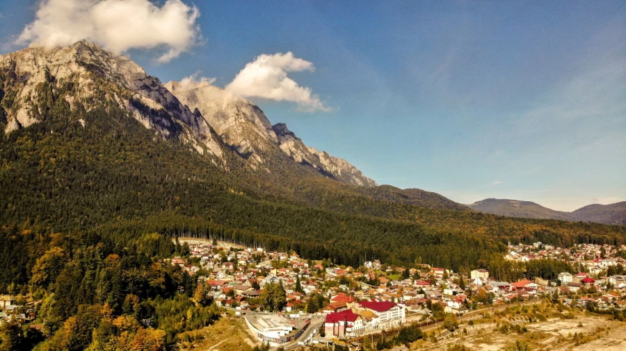 Aerial view of Bușteni