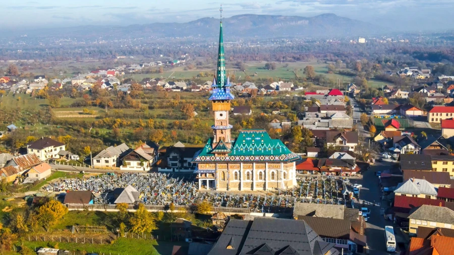 Aerial view of the Merry Cemetery