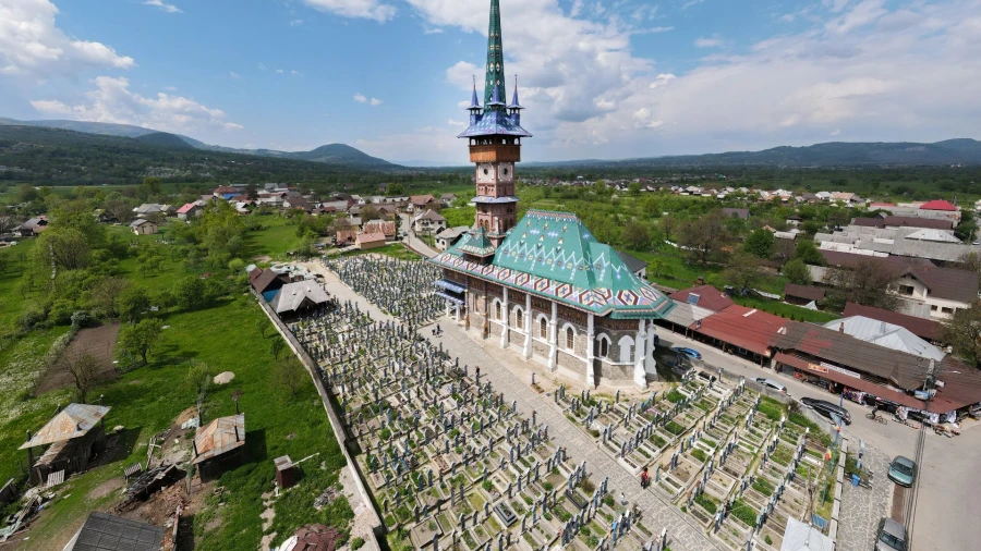 The cemetery and the church