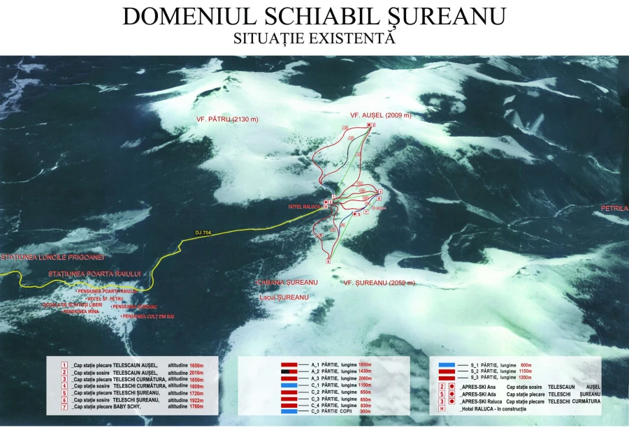 Karte des Skigebiets Șureanu