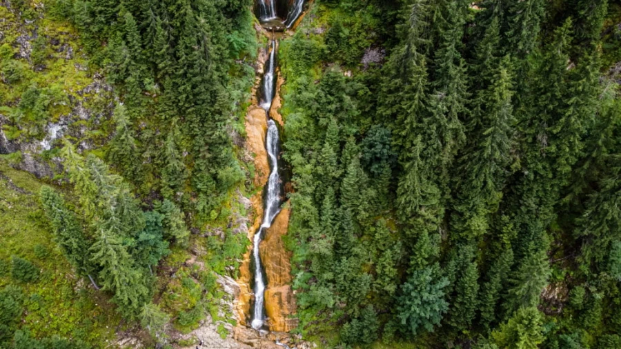 Pferdewasserfall: Blick von oben