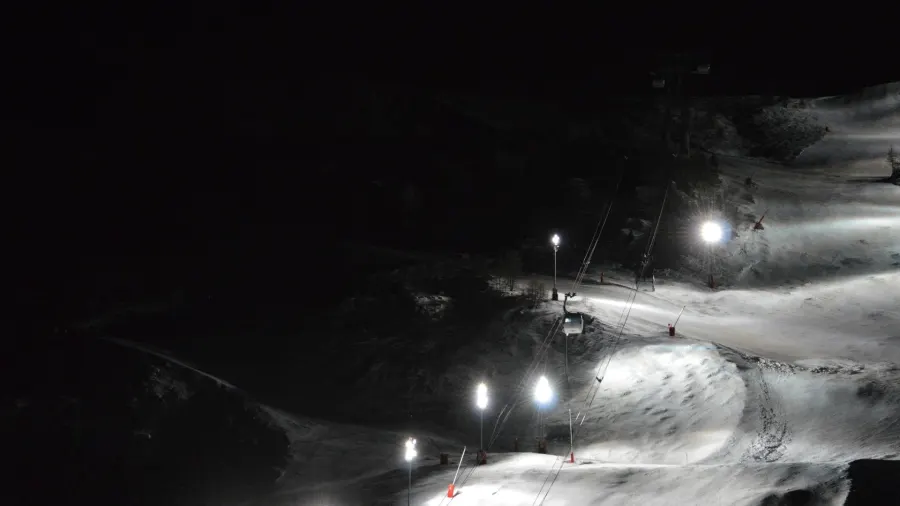 Floodlit slope