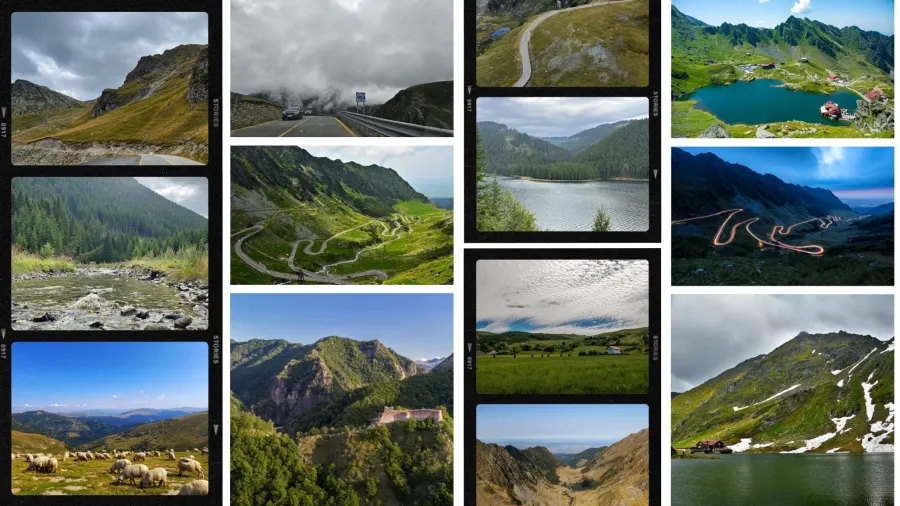 Transfăgărășan or Transalpina? A composite of images from the two roads
